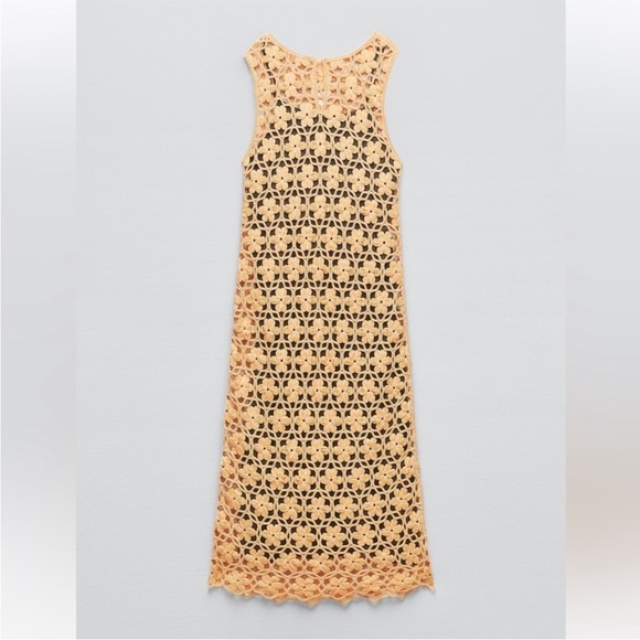 Zara limited edition Floral Knit Macrame Maxi / Midi
Dress NEW - Picture 3 of 9